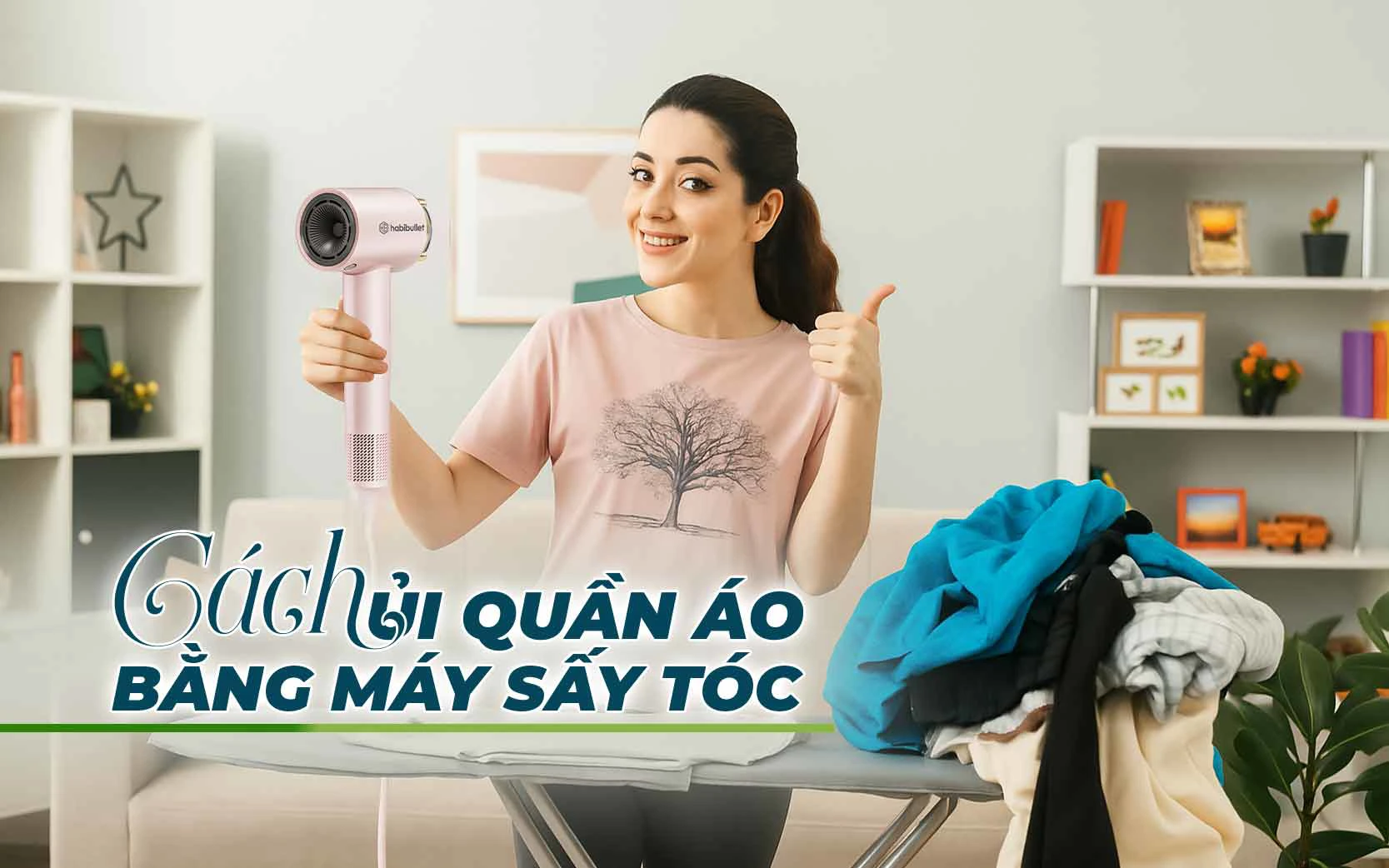 Cách ủi quần áo bằng máy sấy tóc 1